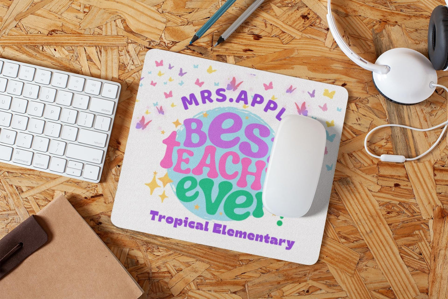 Colorful Teacher Mouse Pad: Teacher Appreciation Gift