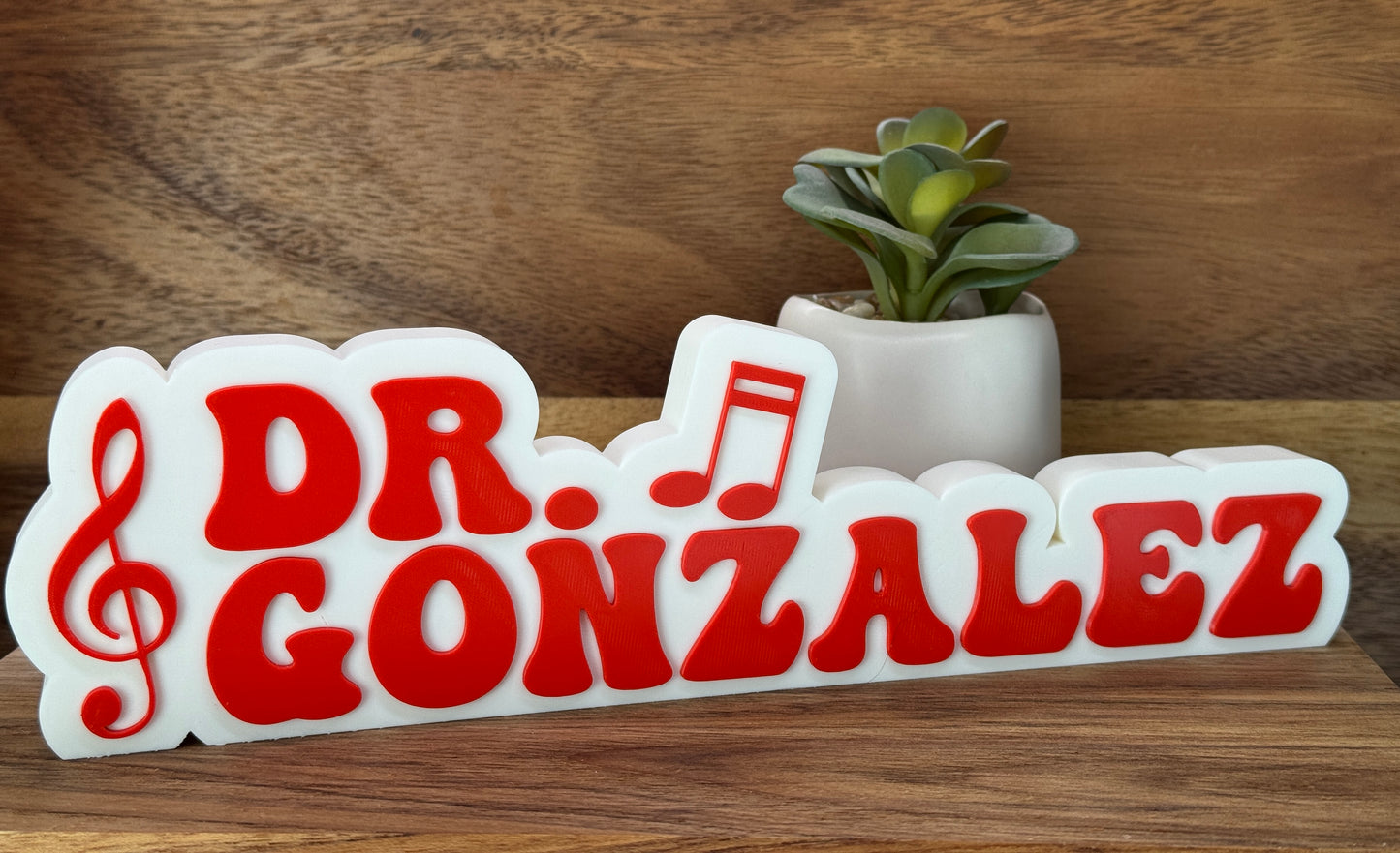 Personalized Music, Orchestra, Band, Conductor, Professor, Studio, Teacher Desk Name Plate – Custom 3D Printed Gift