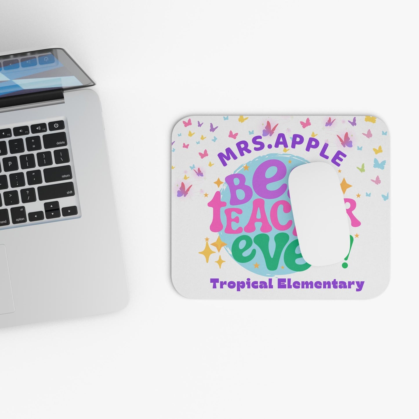 Colorful Teacher Mouse Pad: Teacher Appreciation Gift