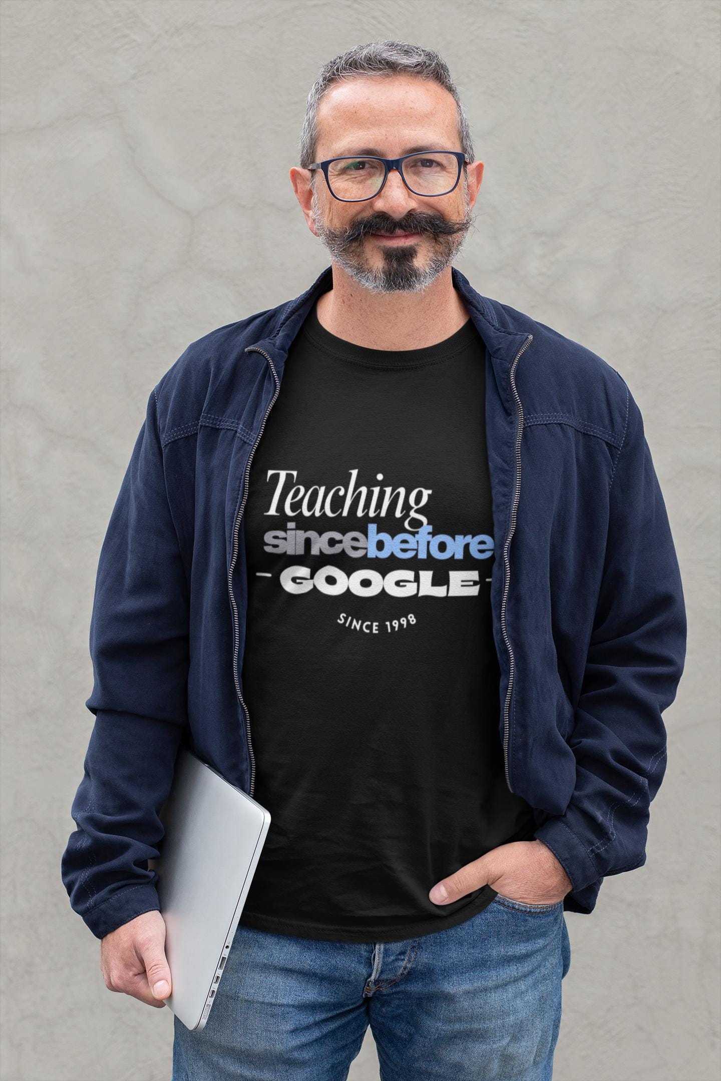 Funny Teacher T-Shirt: Teaching Since Before Google, Unisex Cotton Tee