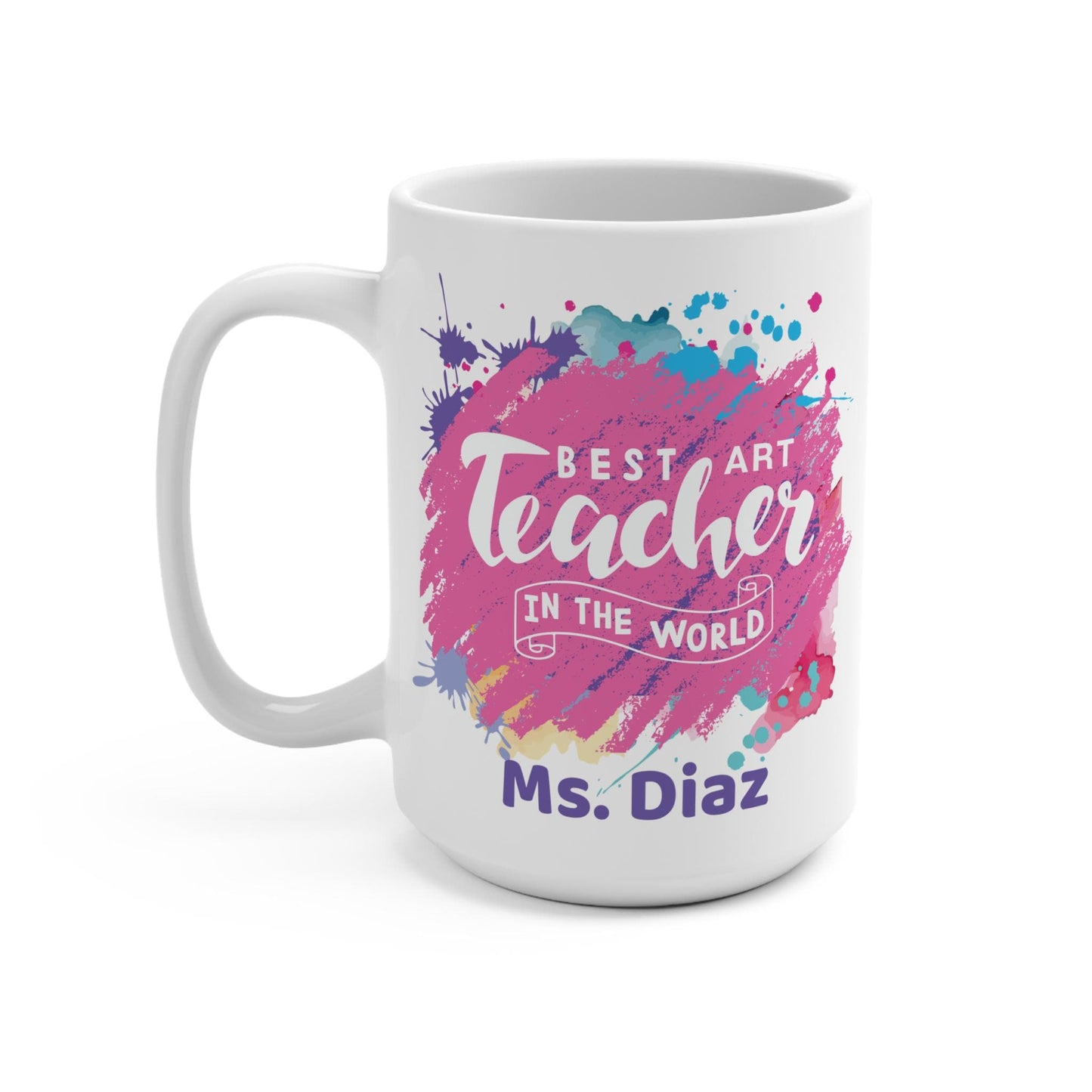 Art Lover's Coffee Mug: Colorful Artwork, 15oz Ceramic