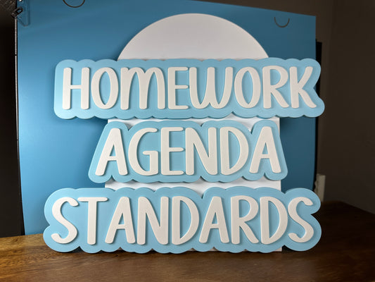 Magnetic Classroom Header Signs – “Homework,” “Agenda,” & “Standards” – Custom Colors – Teacher Whiteboard Magnets by Teacher’s Treasures