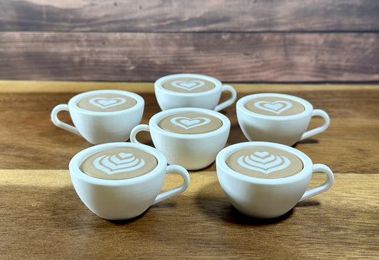 3D Printed Coffee Cup Fidget Clickers – Latte Art Edition | Teacher’s Treasure Gifts