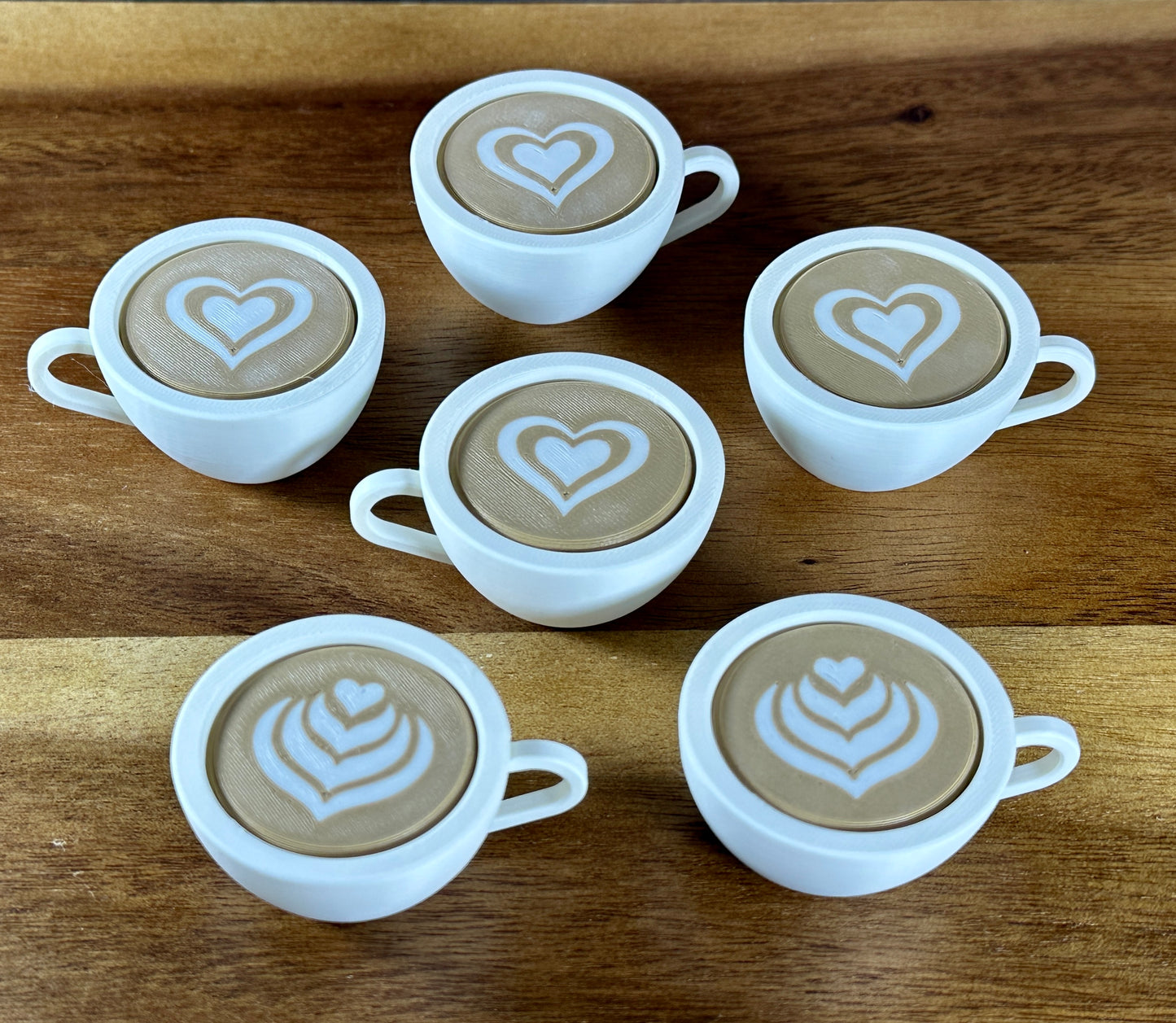 3D Printed Coffee Cup Fidget Clickers – Latte Art Edition | Teacher’s Treasure Gifts