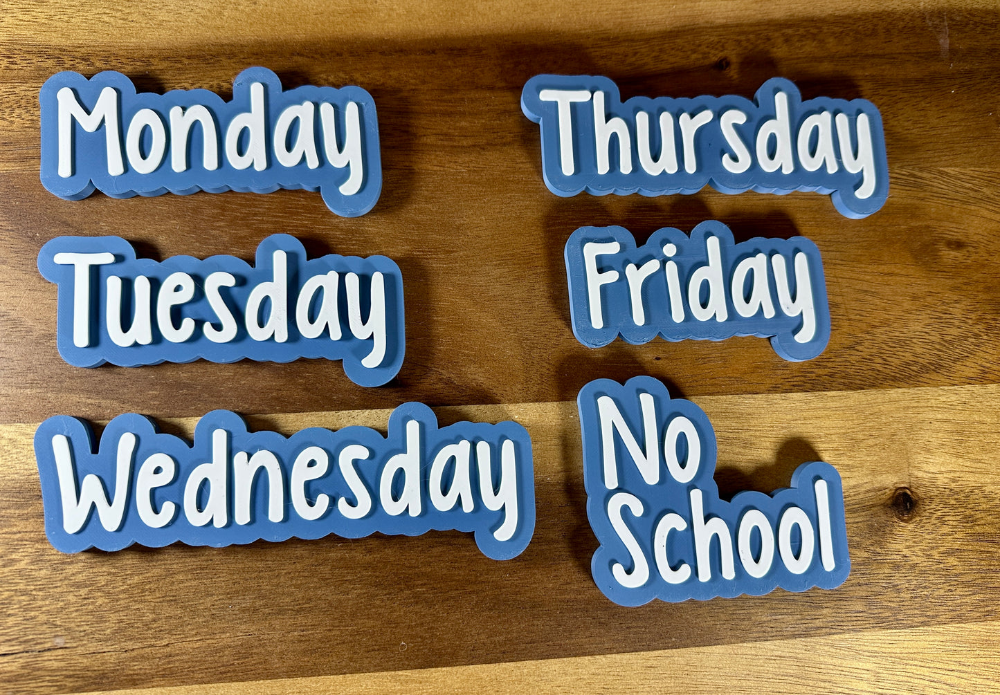 Small Days of the Week Magnets | 3D Printed Teacher Classroom Decor | Educational Visual Schedule | Preschool Calendar Set | Teacher Gift