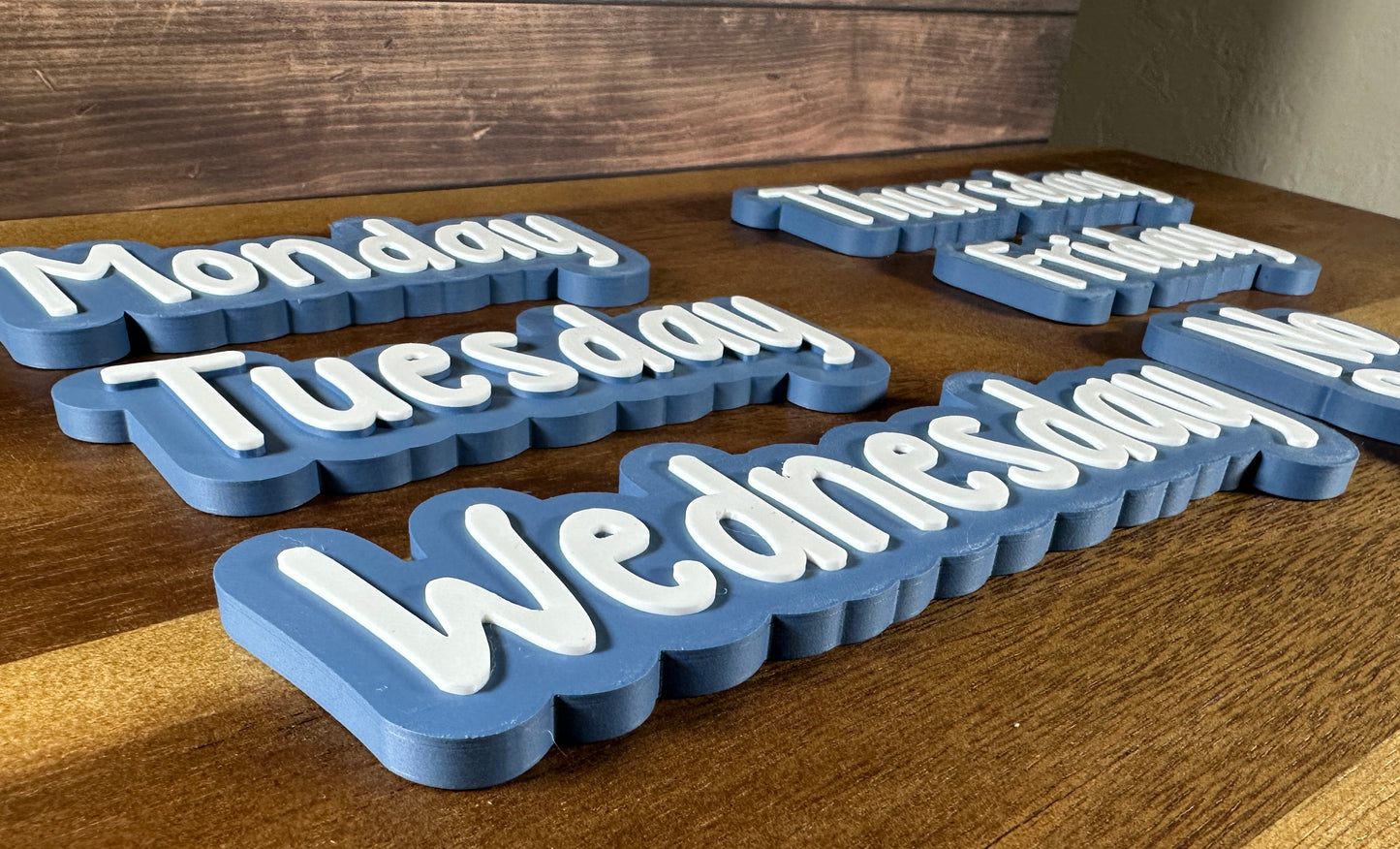 Small Days of the Week Magnets | 3D Printed Teacher Classroom Decor | Educational Visual Schedule | Preschool Calendar Set | Teacher Gift