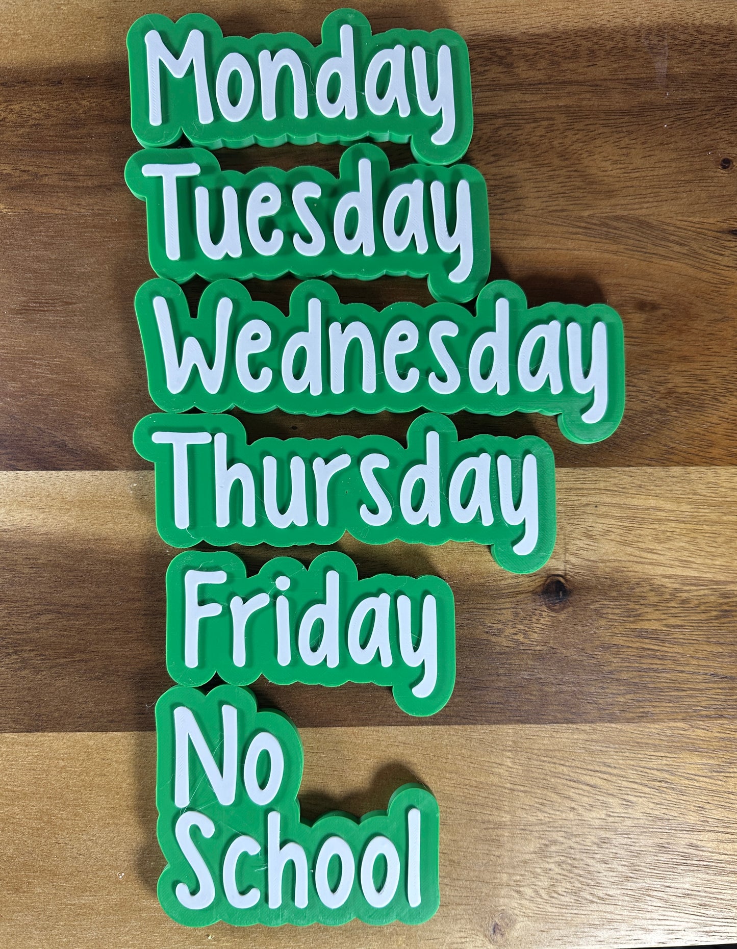 Small Days of the Week Magnets | 3D Printed Teacher Classroom Decor | Educational Visual Schedule | Preschool Calendar Set | Teacher Gift