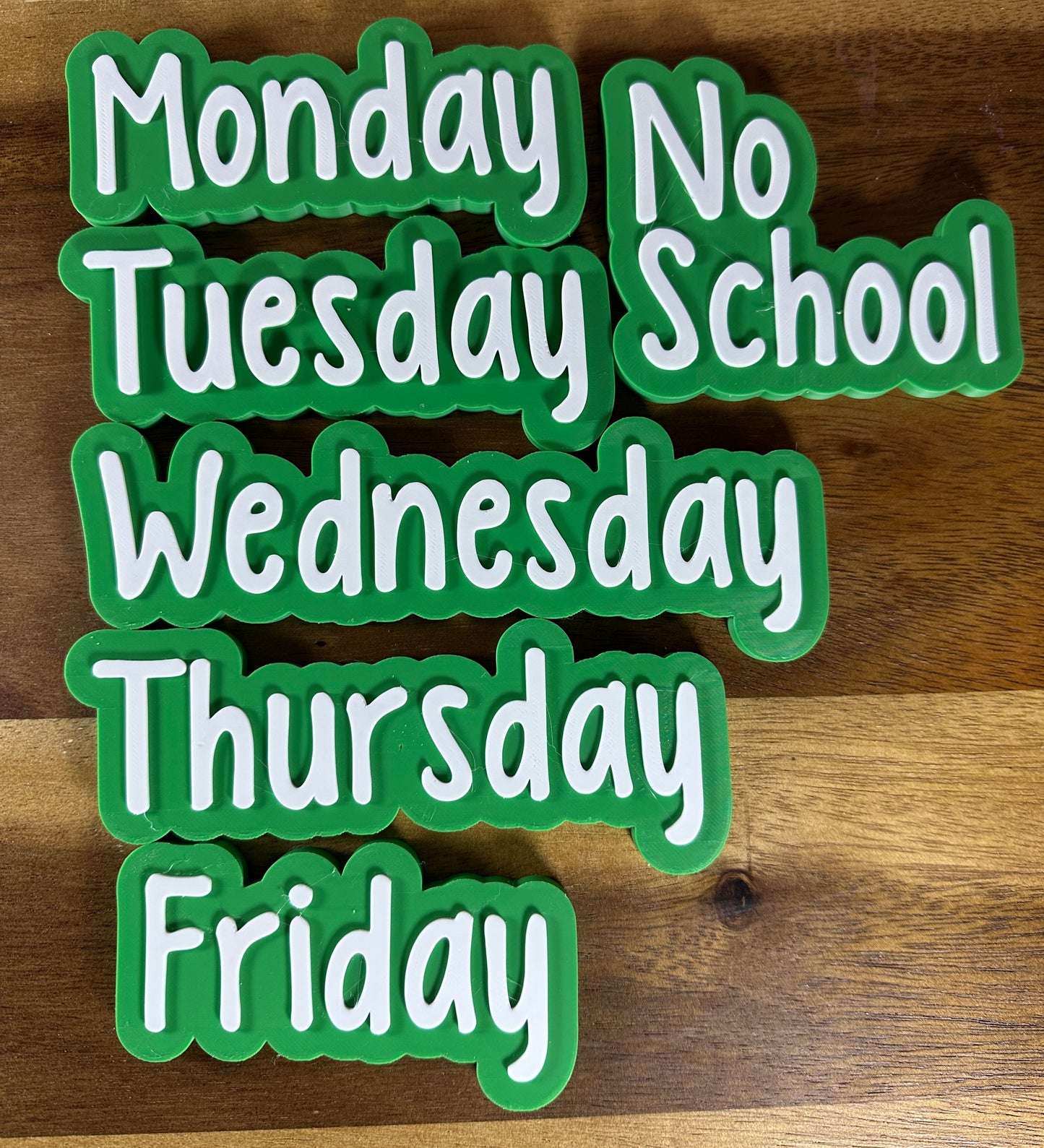 Small Days of the Week Magnets | 3D Printed Teacher Classroom Decor | Educational Visual Schedule | Preschool Calendar Set | Teacher Gift