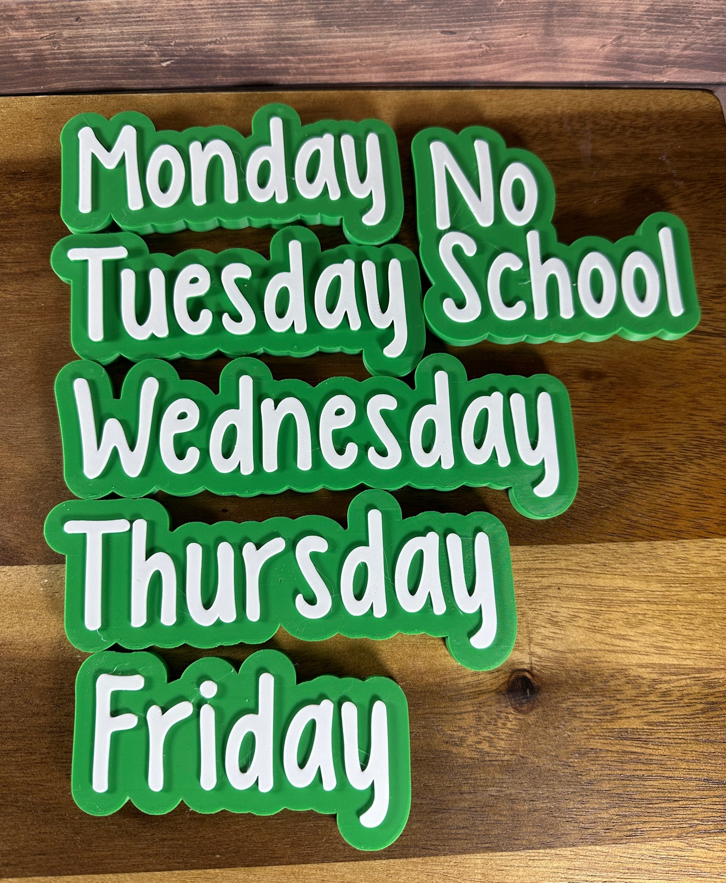 Small Days of the Week Magnets | 3D Printed Teacher Classroom Decor | Educational Visual Schedule | Preschool Calendar Set | Teacher Gift