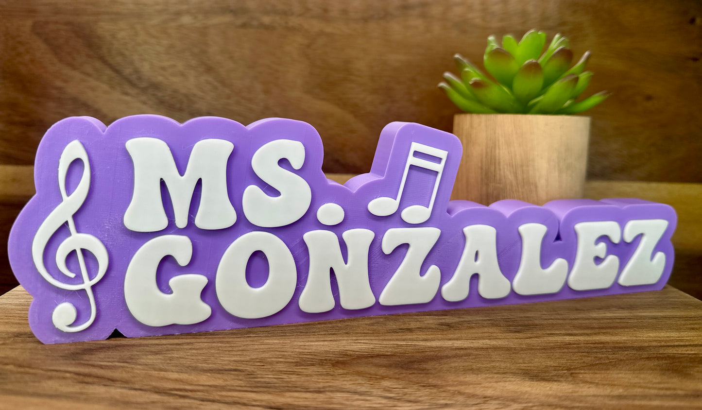 Personalized Music, Orchestra, Band, Conductor, Professor, Studio, Teacher Desk Name Plate – Custom 3D Printed Gift