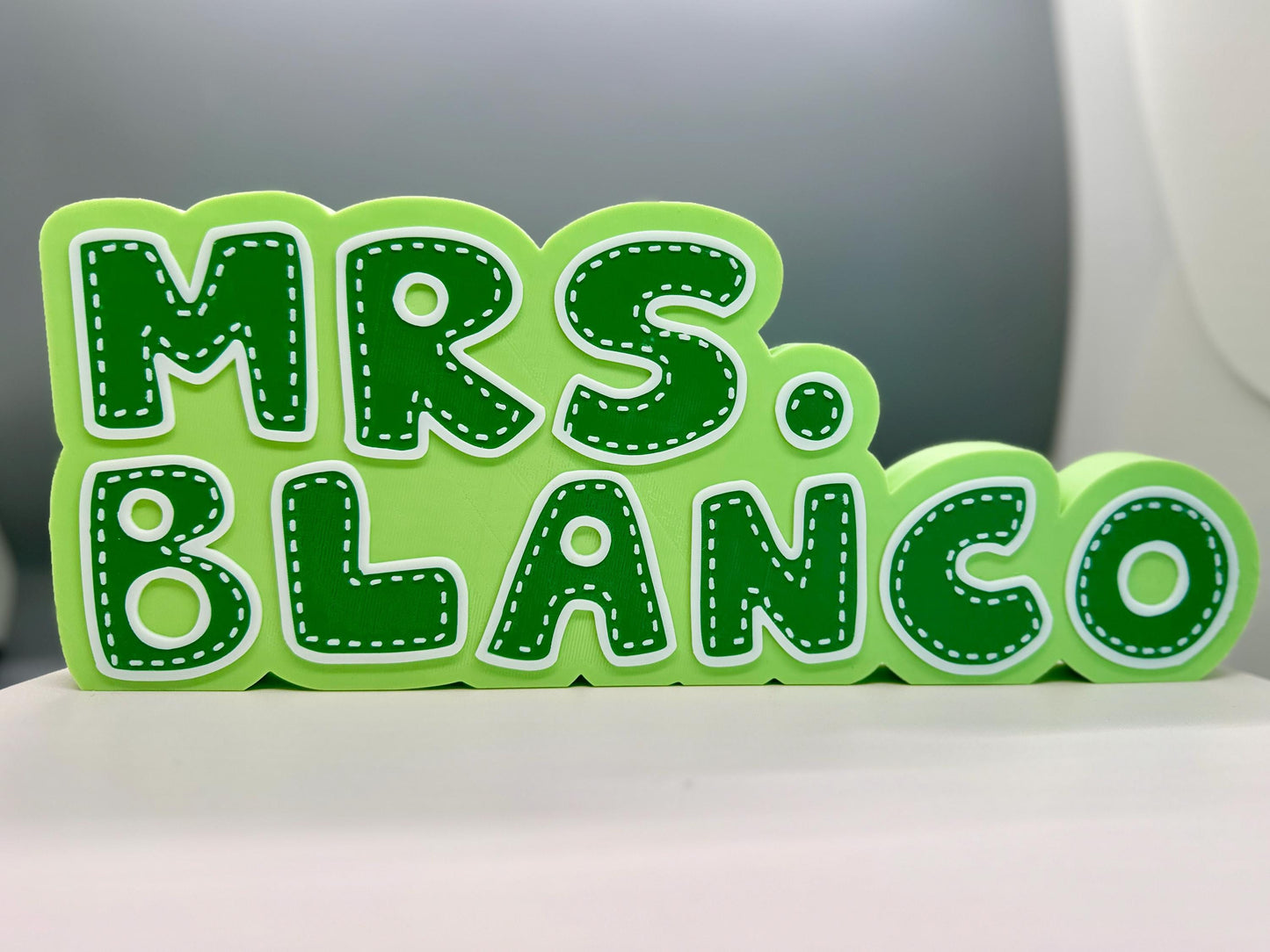 Custom Teacher Desk Name Plate – Cute Stitch Inspired Personalized 3D Printed Name Sign for Classroom or Office