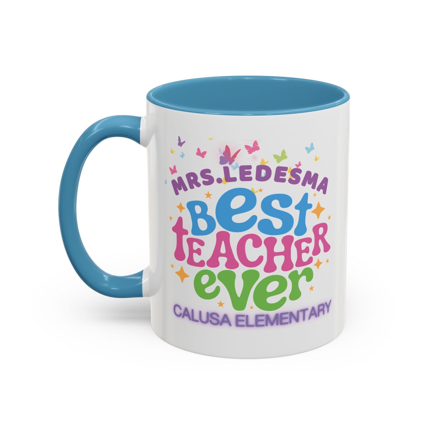 Personalized Teacher Coffee Mug: Vibrant Ceramic Accent Mug