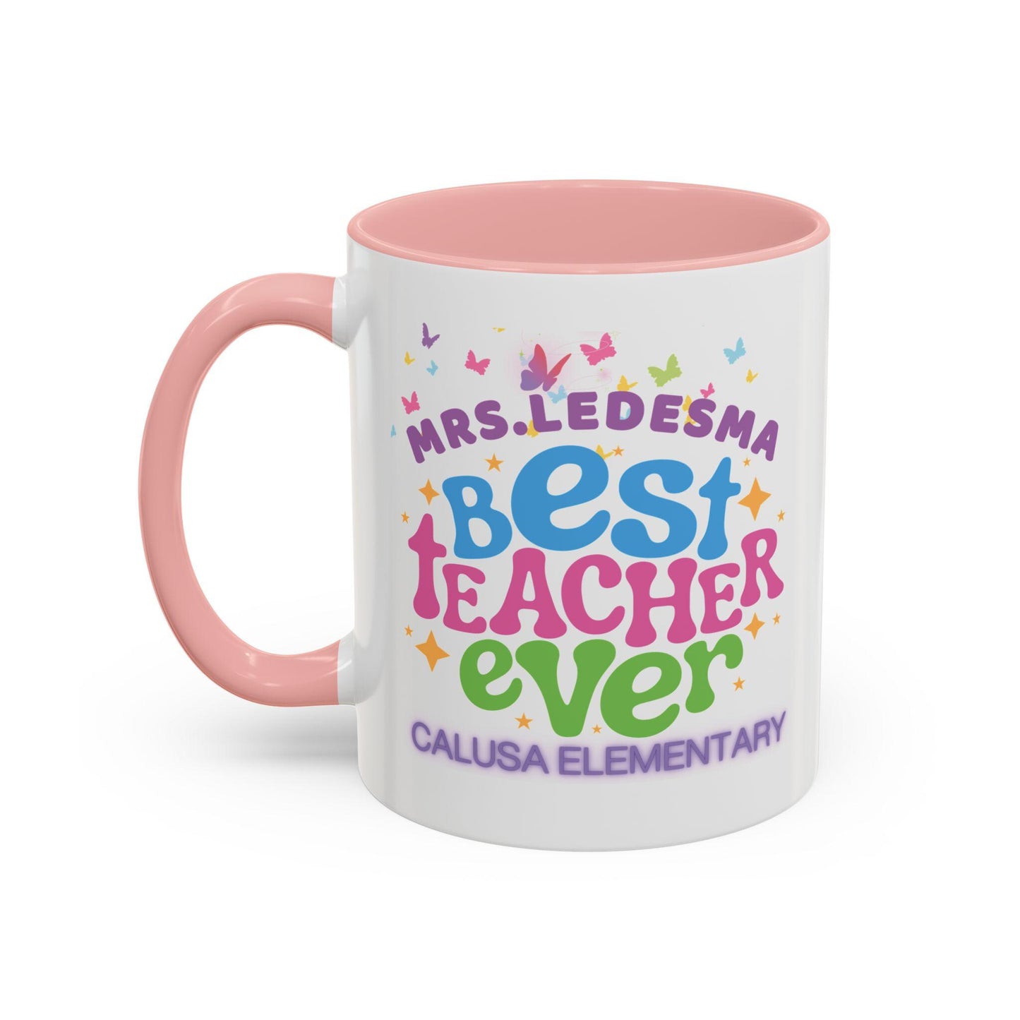 Personalized Teacher Coffee Mug: Vibrant Ceramic Accent Mug