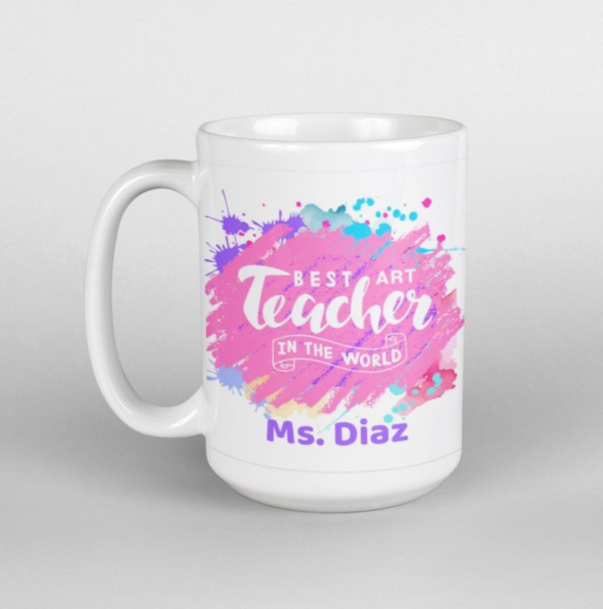 Art Lover's Coffee Mug: Colorful Artwork, 15oz Ceramic