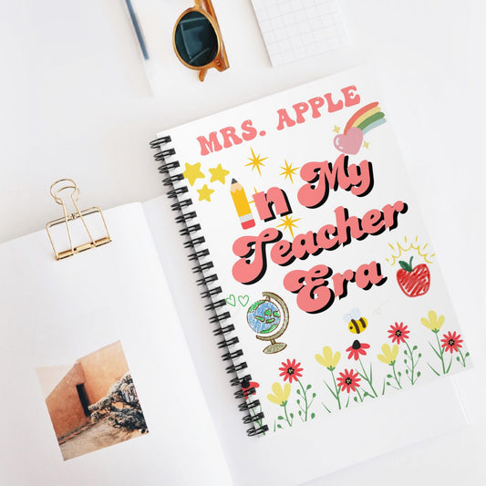 In My Teacher Era Colorful Teacher Spiral Notebook: 118-Page Journal with Pocket